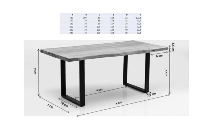 MASA SYMPHONY OAK NEGRU 160X79