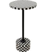 MASUTA AUXILIARA DOMERO CHESS Ø25 CM ALB-NEGRU