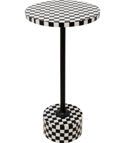 MASUTA AUXILIARA DOMERO CHESS Ø25 CM ALB-NEGRU