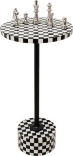MASUTA AUXILIARA DOMERO CHESS Ø25 CM ALB-NEGRU