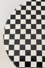 MASUTA AUXILIARA DOMERO CHESS Ø25 CM ALB-NEGRU
