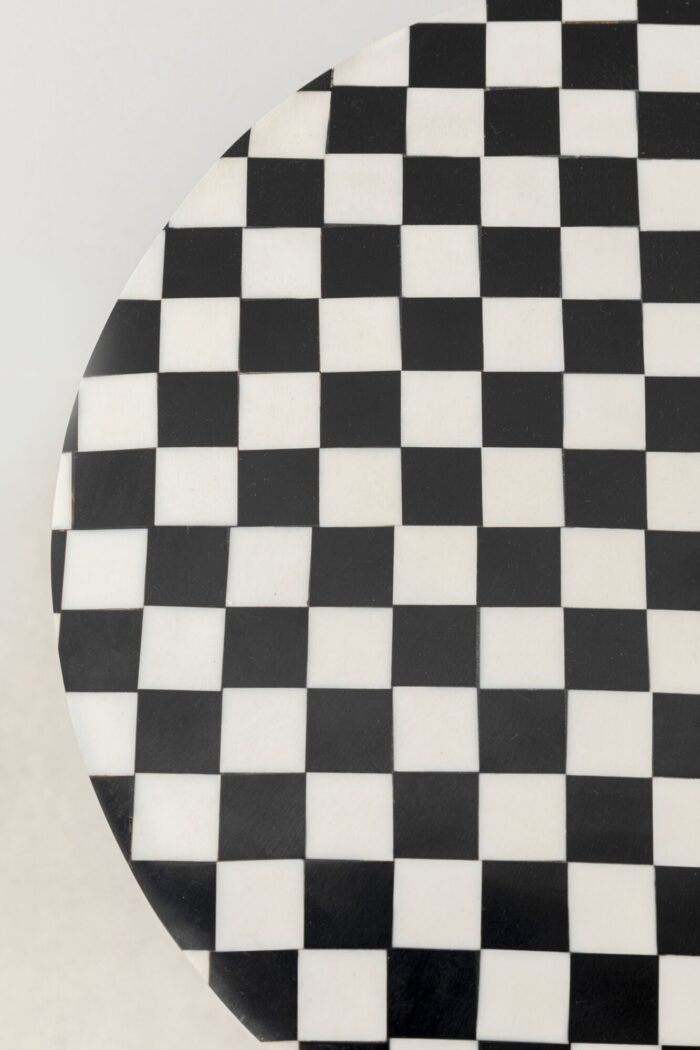 MASUTA AUXILIARA DOMERO CHESS Ø25 CM ALB-NEGRU