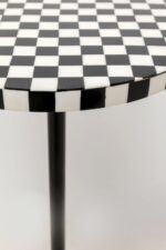MASUTA AUXILIARA DOMERO CHESS Ø25 CM ALB-NEGRU