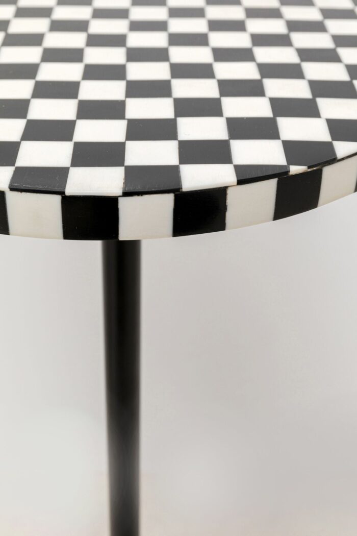 MASUTA AUXILIARA DOMERO CHESS Ø25 CM ALB-NEGRU