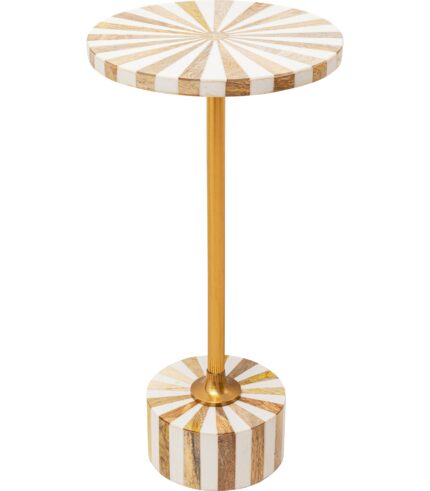 MASUTA AUXILIARA DOMERO CIRQUE Ø25 CM ALB-AURIU