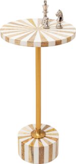 MASUTA AUXILIARA DOMERO CIRQUE Ø25 CM ALB-AURIU