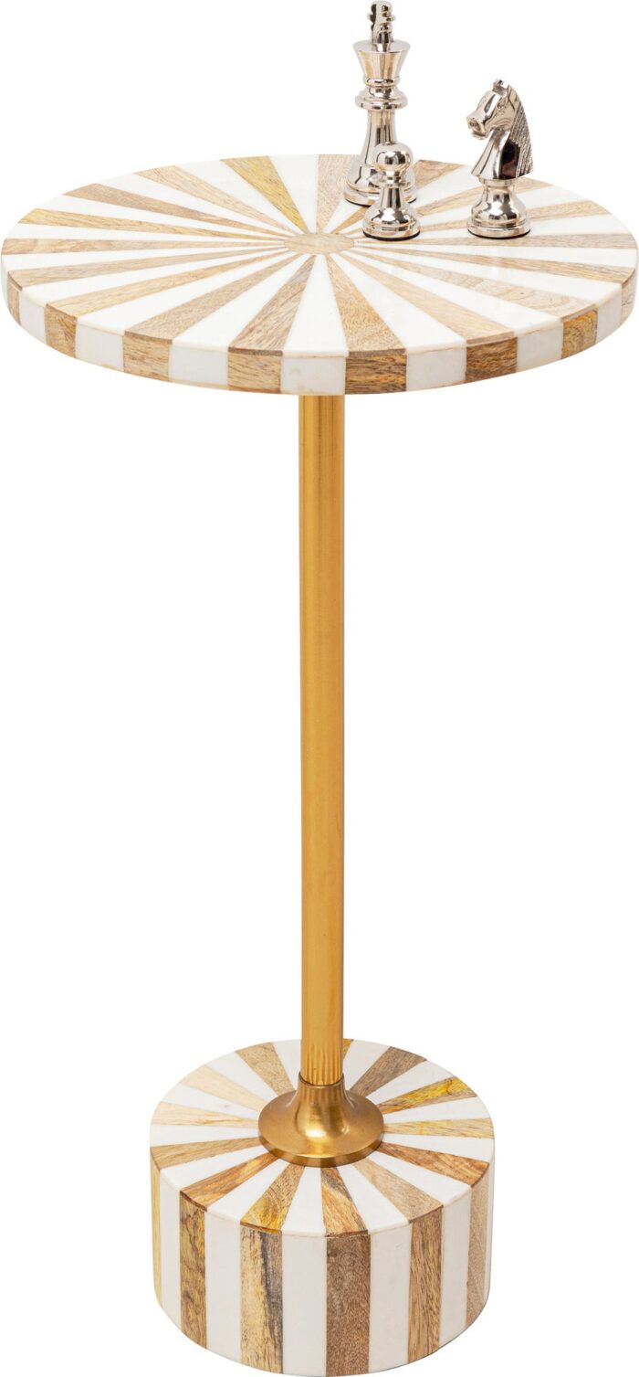 MASUTA AUXILIARA DOMERO CIRQUE Ø25 CM ALB-AURIU