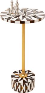 MASUTA AUXILIARA DOMERO STAR Ø25 CM ALB-MARO