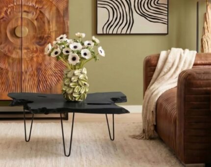 MASA DE CAFEA ASPEN NEGRU 100X60 CM