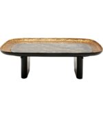 MASA DE CAFEA DIN MARMURA SI ALUMINIU NEAGRA 123X76 CM MALA