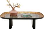 MASA DE CAFEA DIN MARMURA SI ALUMINIU NEAGRA 123X76 CM MALA