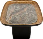MASA DE CAFEA DIN MARMURA SI ALUMINIU NEAGRA 123X76 CM MALA