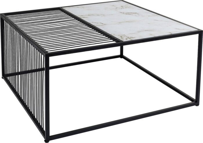 MASA DE CAFEA CU BLAT DE STICLA TWICE 80X80 CM