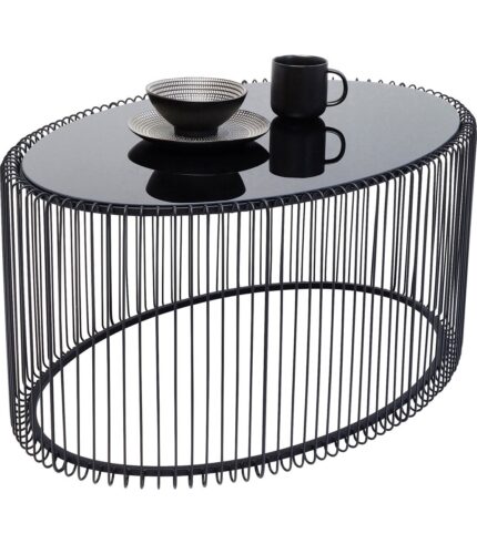 MASA DE CAFEA NEAGRA WIRE UNO 60X90 CM