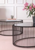 MASA DE CAFEA NEAGRA WIRE UNO 60X90 CM