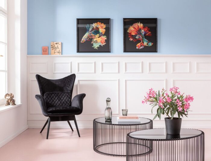 MASA DE CAFEA NEAGRA WIRE UNO 60X90 CM