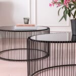 MASA DE CAFEA NEAGRA WIRE UNO 60X90 CM