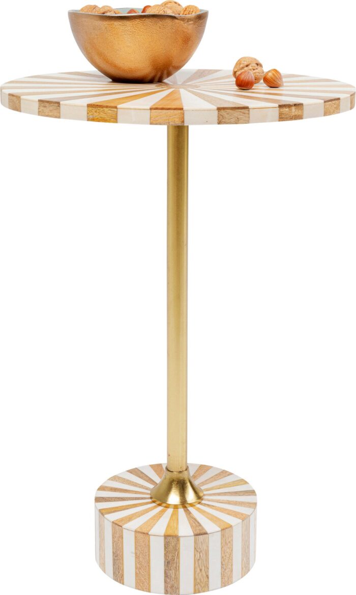 MASUTA AUXILIARA CIRQUE Ø40 CM ALB-AURIU