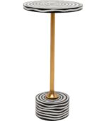 MASUTA LATERALA ROTUNDA ALB-NEGRU Ø25 CM DOMERO SWIRL