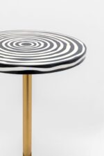 MASUTA LATERALA ROTUNDA ALB-NEGRU Ø25 CM DOMERO SWIRL