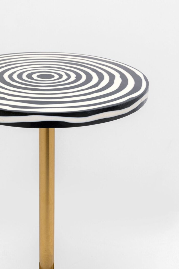 MASUTA LATERALA ROTUNDA ALB-NEGRU Ø25 CM DOMERO SWIRL