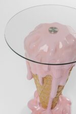 MASA AUXILIARA CU BLAT DE STICLA ICECREAM Ø48 CM