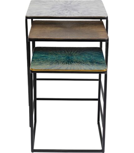 SET 3 MASUTE AUXILIARE MULTICOLORE RAY SQUARE