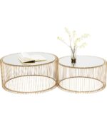 SET 2 MESE DE CAFEA AURII WIRE BRASS