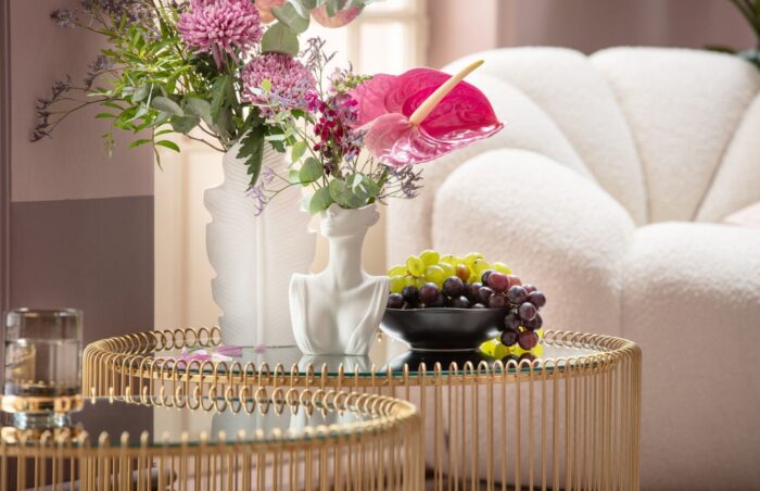 SET 2 MESE DE CAFEA AURII WIRE BRASS