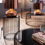 SET 2 MASUTE WIRE NEGRE CU BLAT ROTUND DIN STICLĂ