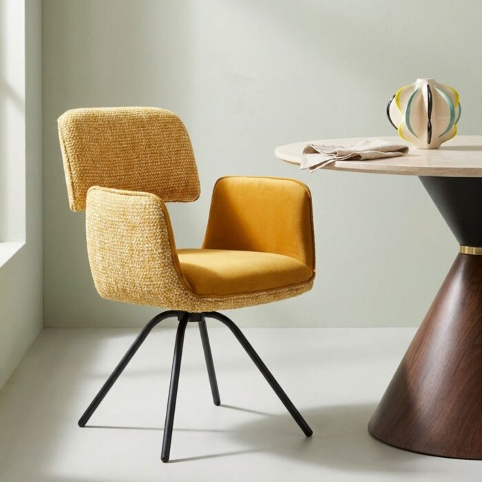 SCAUN ROTATIV CU COTIERE HELLI YELLOW