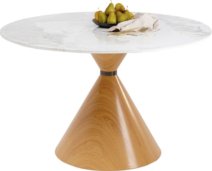 MASĂ CONO DIN CERAMICĂ, STEJAR, Ø120CM