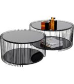 SET 2 MESE DE CAFEA WIRE DOUBLE NEGRU XL