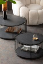 SET 2 MASUTE DE CAFEA WIRE DOUBLE BLAT MDF
