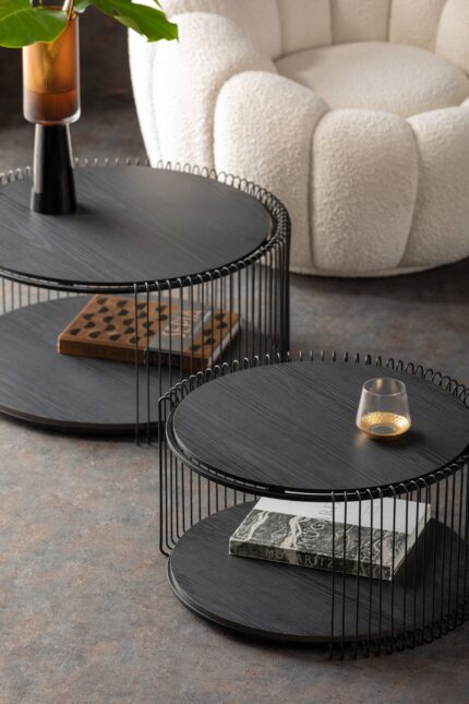 SET 2 MASUTE DE CAFEA WIRE DOUBLE BLAT MDF